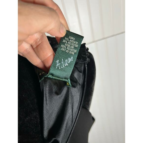 Lauren Ralph Lauren Cocktail Evening Dress Black Halter Sequined Collar Sz 12 - Picture 7 of 8